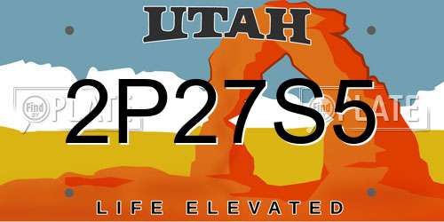 2P27S5 Utah License Plate