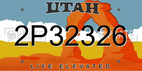 2P32326 Utah License Plate