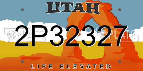 2P32327 Utah License Plate