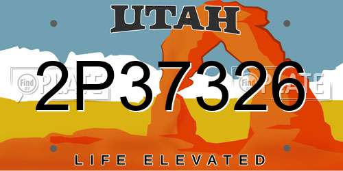 2P37326 Utah License Plate