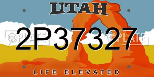 2P37327 Utah License Plate