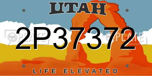 2P37372 Utah License Plate