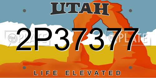 2P37377 Utah License Plate