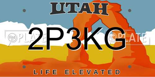 2P3KG Utah License Plate