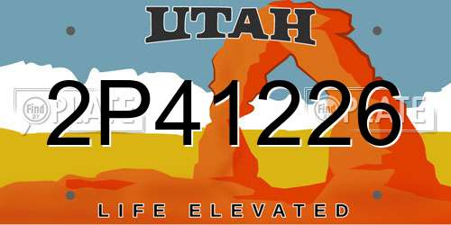 2P41226 Utah License Plate