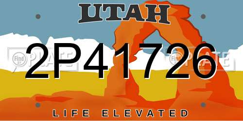 2P41726 Utah License Plate
