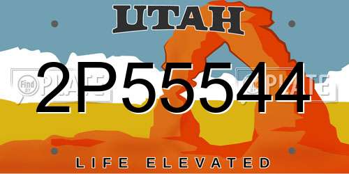 2P55544 Utah License Plate