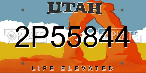 2P55844 Utah License Plate