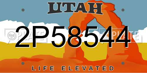 2P58544 Utah License Plate