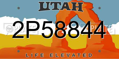 2P58844 Utah License Plate