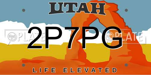 2P7PG Utah License Plate