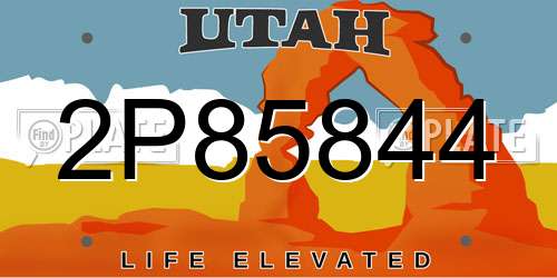 2P85844 Utah License Plate