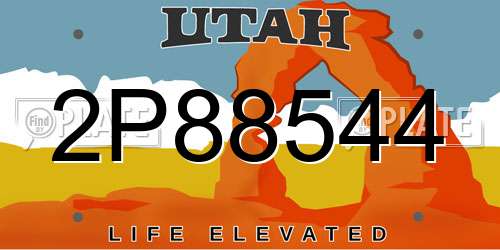 2P88544 Utah License Plate
