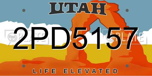 2PD5157 Utah License Plate