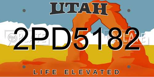 2PD5182 Utah License Plate
