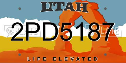 2PD5187 Utah License Plate