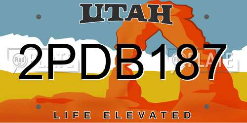 2PDB187 Utah License Plate