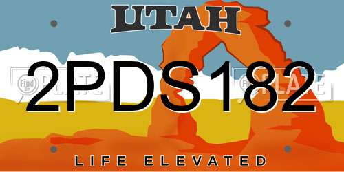 2PDS182 Utah License Plate