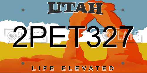 2PET327 Utah License Plate