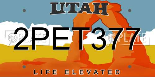 2PET377 Utah License Plate