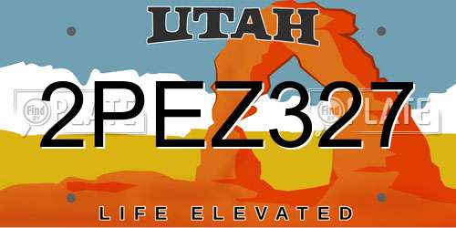 2PEZ327 Utah License Plate
