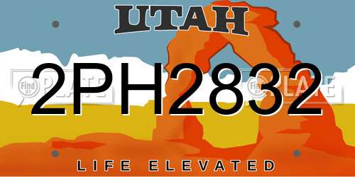 2PH2832 Utah License Plate