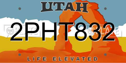 2PHT832 Utah License Plate