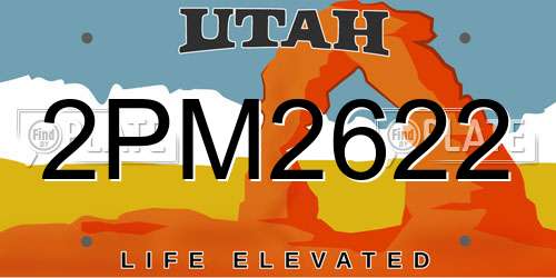 2PM2622 Utah License Plate