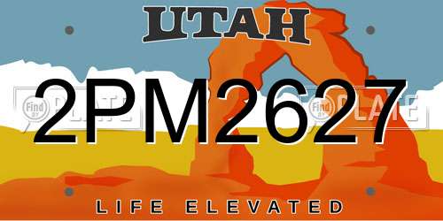 2PM2627 Utah License Plate