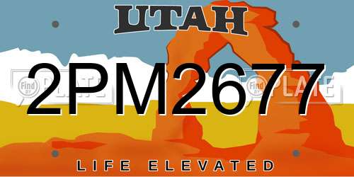 2PM2677 Utah License Plate