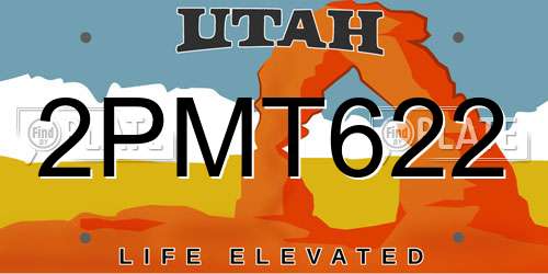 2PMT622 Utah License Plate