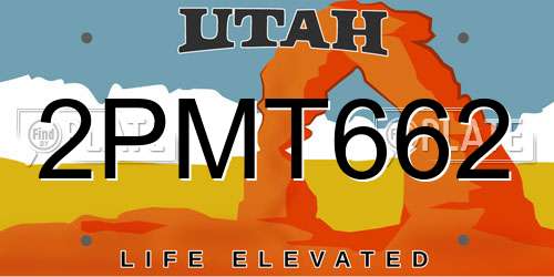 2PMT662 Utah License Plate