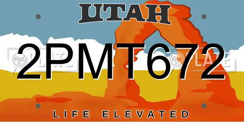 2PMT672 Utah License Plate