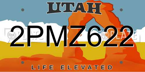 2PMZ622 Utah License Plate
