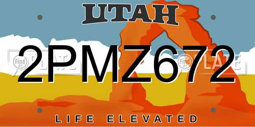 2PMZ672 Utah License Plate