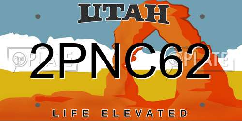 2PNC62 Utah License Plate