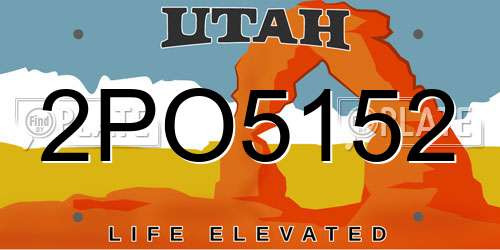 2PO5152 Utah License Plate