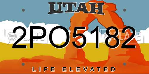 2PO5182 Utah License Plate