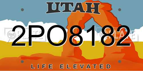 2PO8182 Utah License Plate