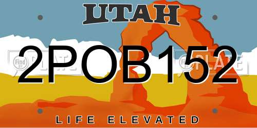 2POB152 Utah License Plate