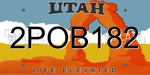 2POB182 Utah License Plate