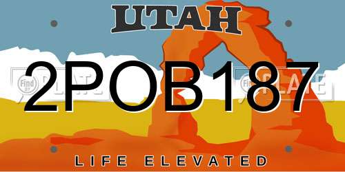 2POB187 Utah License Plate