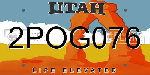 2POG076 Utah License Plate