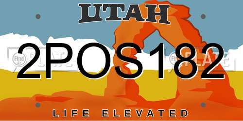 2POS182 Utah License Plate