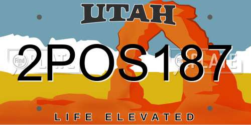 2POS187 Utah License Plate