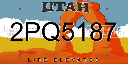 2PQ5187 Utah License Plate