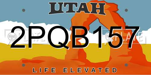 2PQB157 Utah License Plate