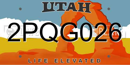 2PQG026 Utah License Plate