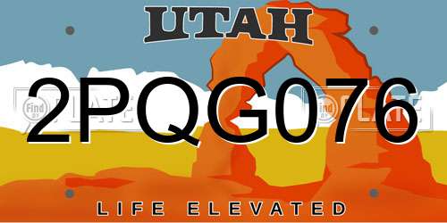 2PQG076 Utah License Plate
