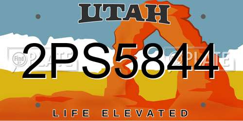 2PS5844 Utah License Plate